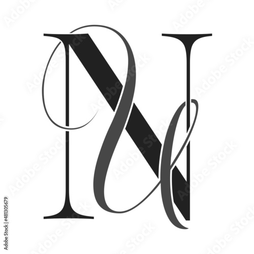 nu, uv, monogram logo. Calligraphic signature icon. Wedding Logo Monogram. modern monogram symbol. Couples logo for wedding