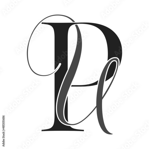 pu, up, monogram logo. Calligraphic signature icon. Wedding Logo Monogram. modern monogram symbol. Couples logo for wedding