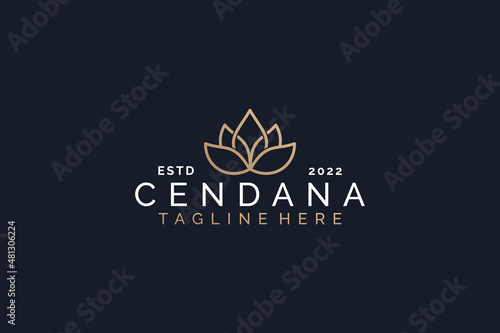 Lotus flower spa logo vector design symbol