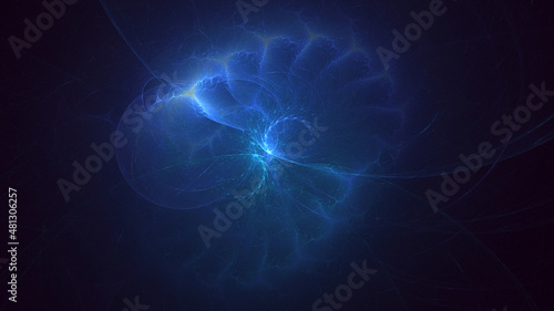 3D rendering abstract multicolor technology fractal light background