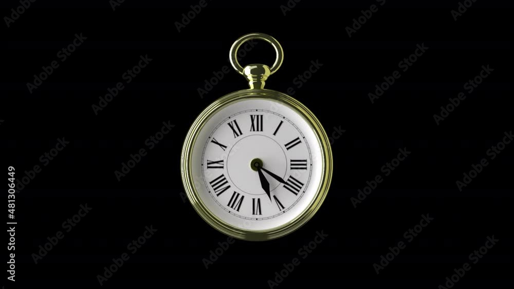Gold clock with running hands Gold clock with running hands