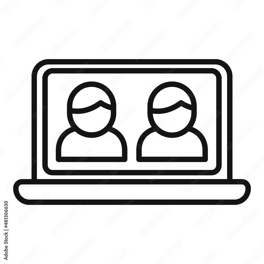 Online conference icon outline vector. Web people Online conference icon outline vector. Web people