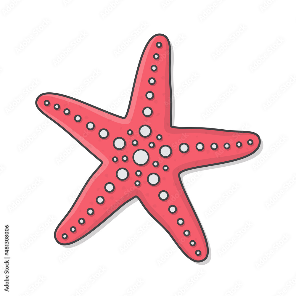 Starfish Vector Icon Illustration. Starfish Sea Shell Flat Icon Starfish Vector Icon Illustration. Starfish Sea Shell Flat Icon