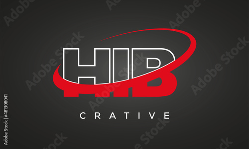 HIB creative letters logo with 360 symbol vector art template design photo
