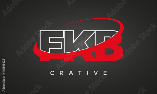 FKB creative letters logo with 360 symbol vector art template design photo