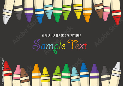 クレヨンの背景フレーム素材