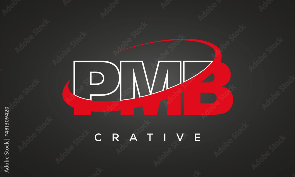 PMB creative letters logo with 360 symbol vector art template design PMB creative letters logo with 360 symbol vector art template design