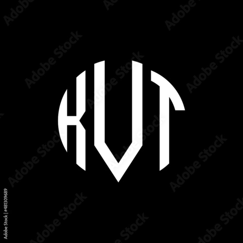 KVT letter logo design. KVT modern letter logo with black background. KVT creative  letter logo. simple and modern letter KVT logo template, KVT circle letter logo design with circle shape.  photo