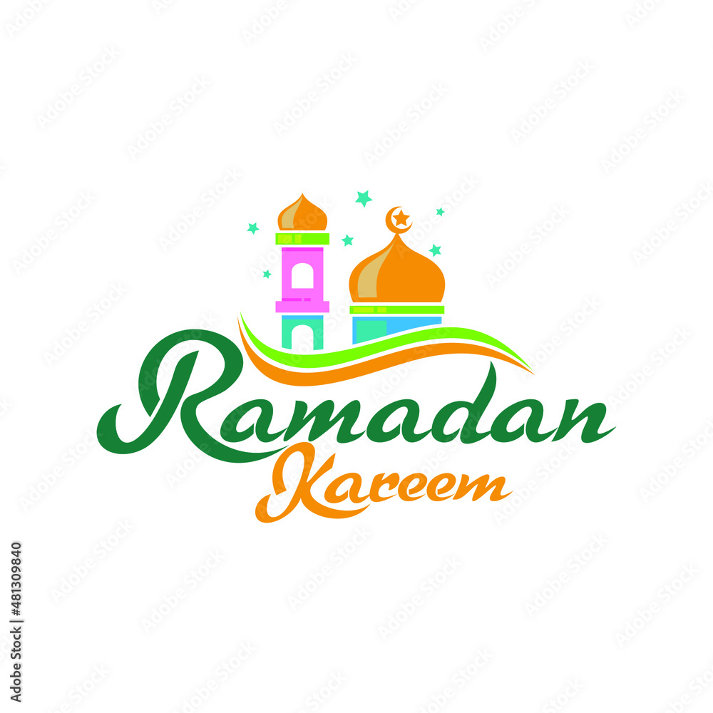 Colorful ramadan logo design in vector