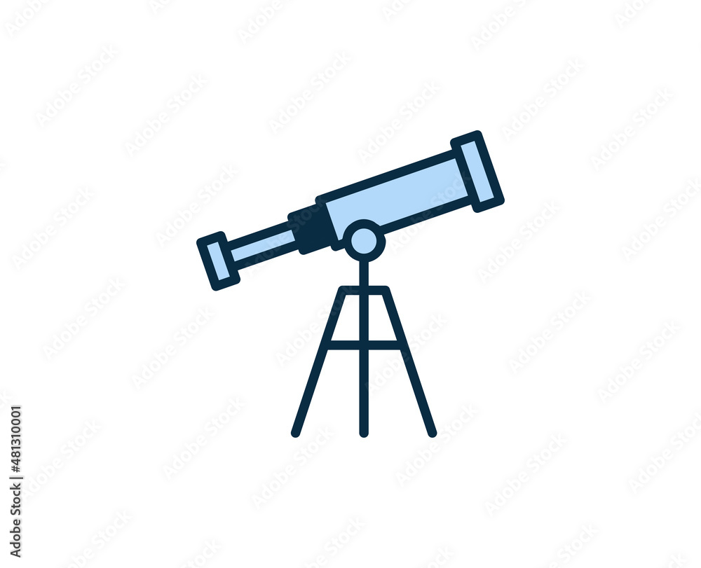 Telescope line icon. High quality outline symbol for web design or mobile app. Thin line sign for design logo. Color outline pictogram on white background Telescope line icon. High quality outline symbol for web design or mobile app. Thin line sign for design logo. Color outline pictogram on white background