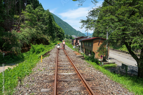 岐阜県飛騨市神岡のレールマウンテンバイク