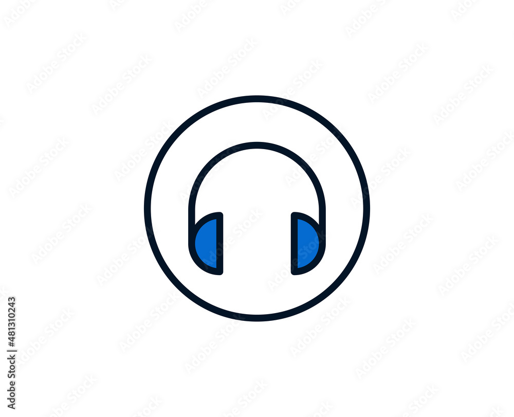 Headphones flat icon. Single high quality outline symbol for web design or mobile app. Holidays thin line signs for design logo, visit card, etc. Outline pictogram EPS10 Headphones flat icon. Single high quality outline symbol for web design or mobile app. Holidays thin line signs for design logo, visit card, etc. Outline pictogram EPS10