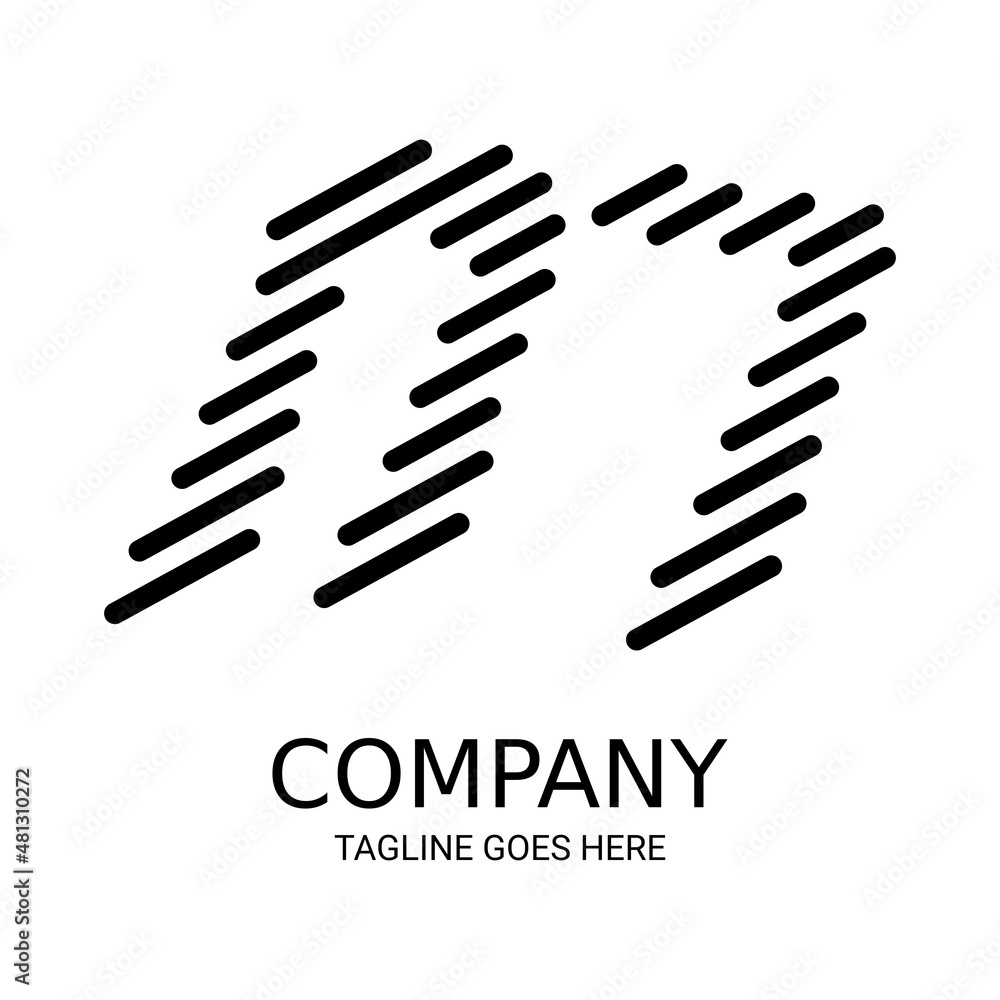 Obraz premium Simple black letter m logo design.