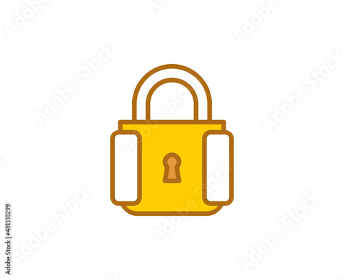 Lock flat icon. Single high quality outline symbol for web design or mobile app. House thin line signs for design logo, visit card, etc. Outline pictogram EPS10