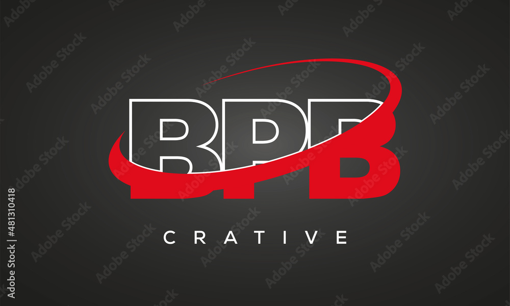 BPB creative letters logo with 360 symbol vector art template design