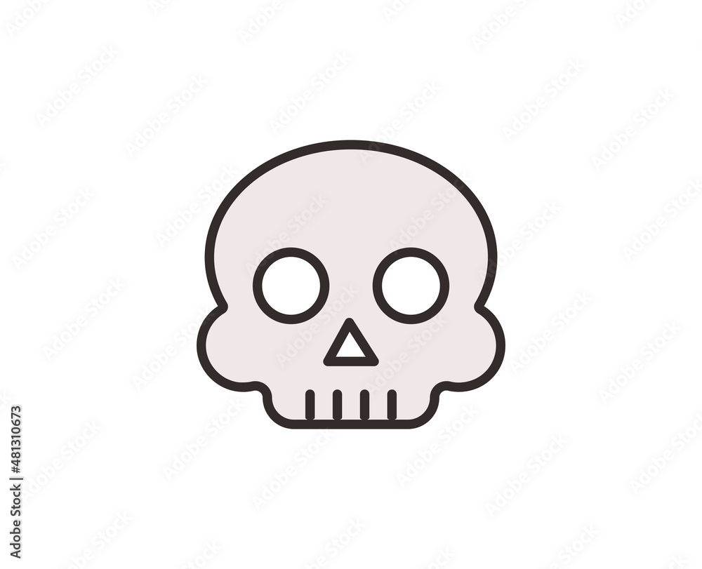 Skull line icon. High quality outline symbol for web design or mobile app. Thin line sign for design logo. Color outline pictogram on white background