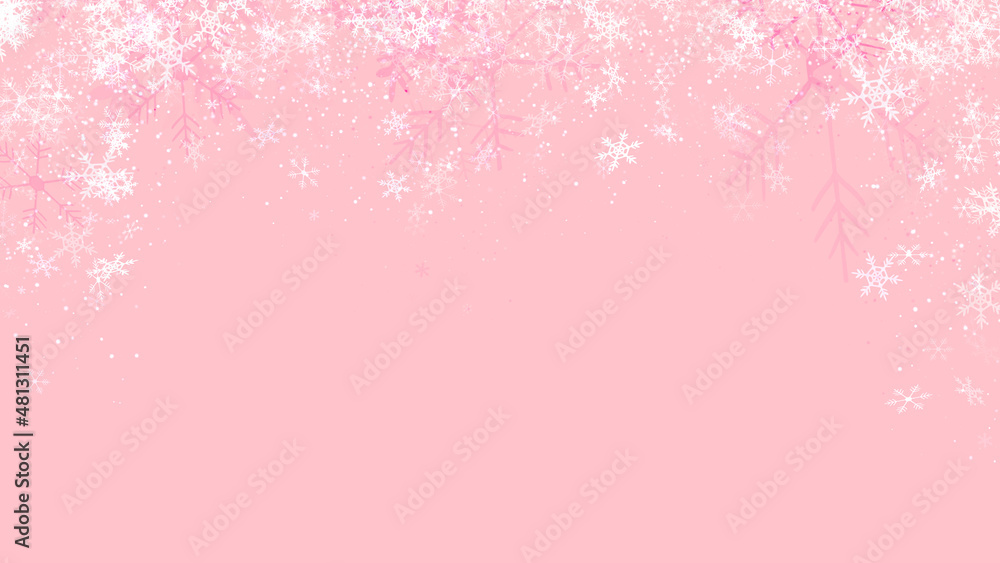 Simple and fluffy snowflake background from above Simple and fluffy snowflake background from above