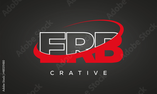 ERB creative letters logo with 360 symbol vector art template design