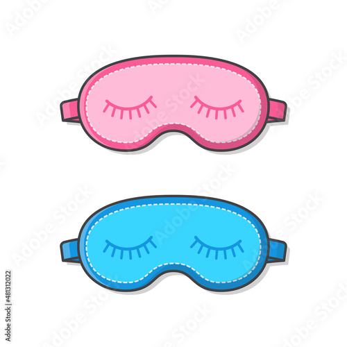 Sleeping Mask Vector Icon Illustration. Cute Sleep Mask Flat Icon