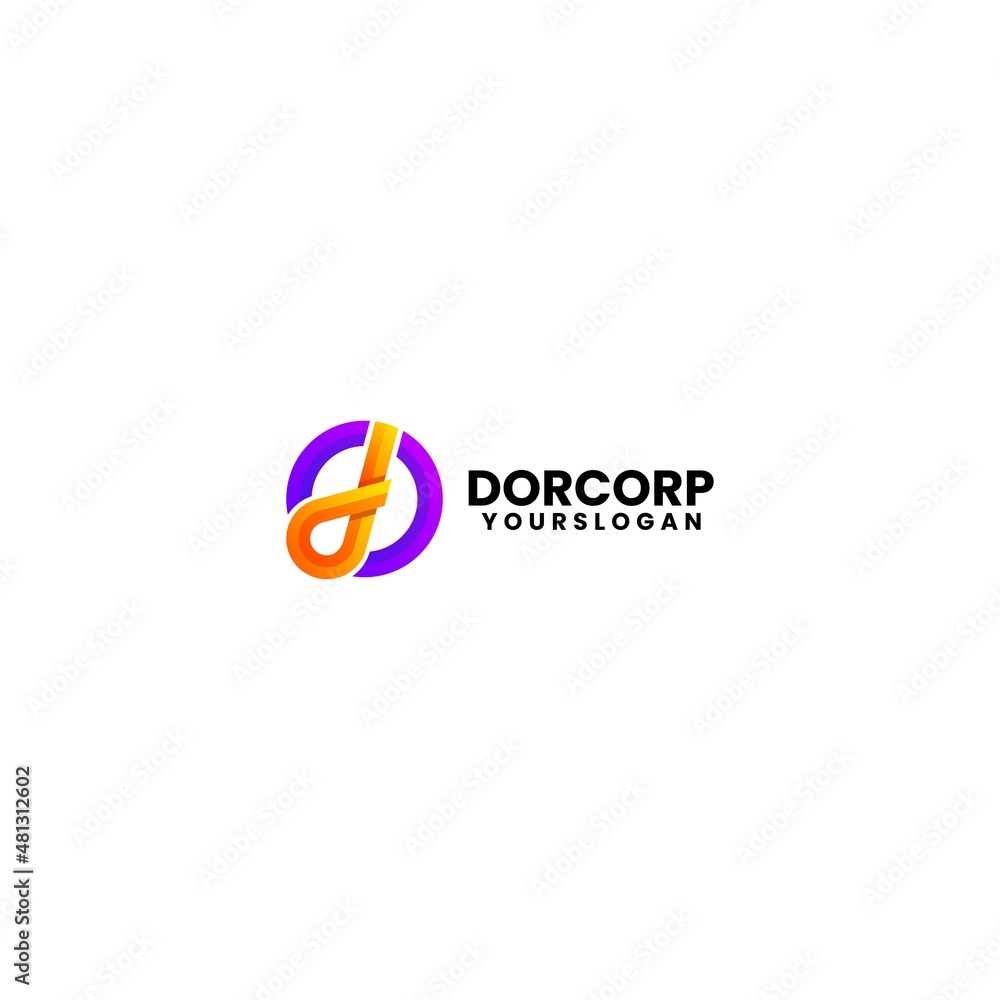 letter d colorful logo design