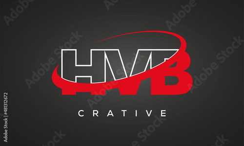 HVB creative letters logo with 360 symbol vector art template design photo