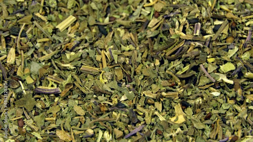 Dry basil (Ocimum basilicum) rotation texture background. Close up Dry basil (Ocimum basilicum) rotation texture background. Close up