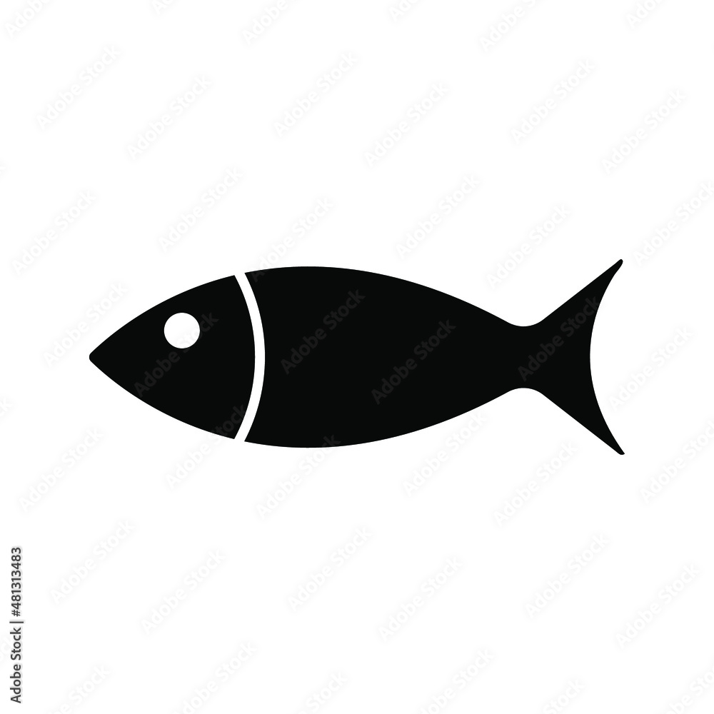 Fish Icon, isolated. Flat design, color editable Fish Icon, isolated. Flat design, color editable