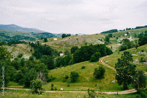 Green mountains and meadows in Durmitor National Park