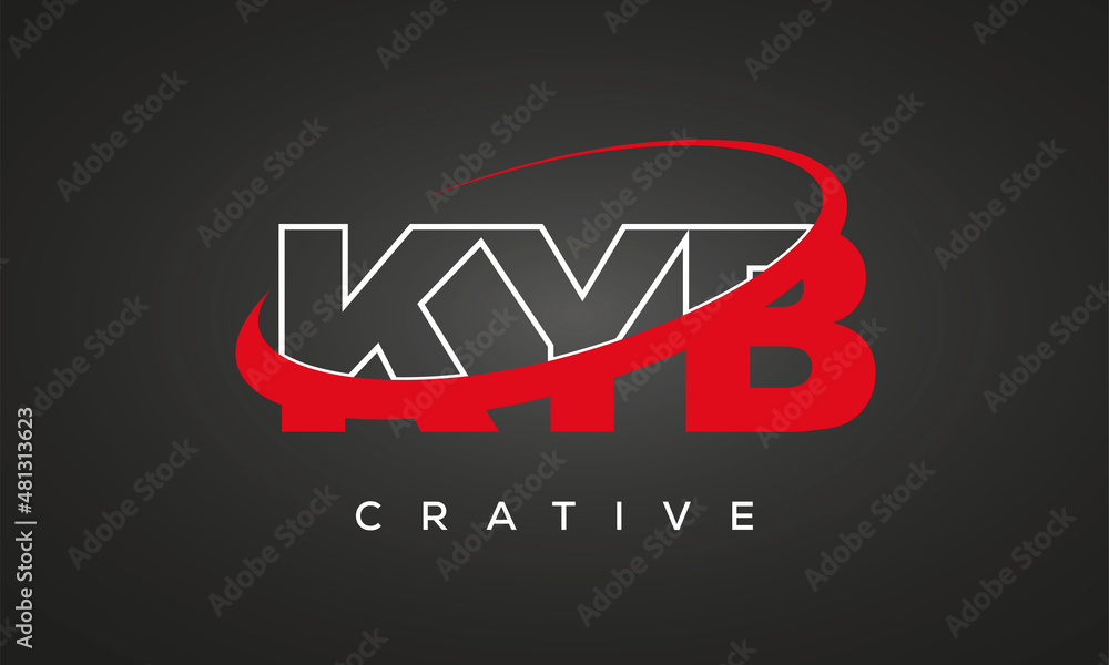 KYB creative letters logo with 360 symbol vector art template design KYB creative letters logo with 360 symbol vector art template design