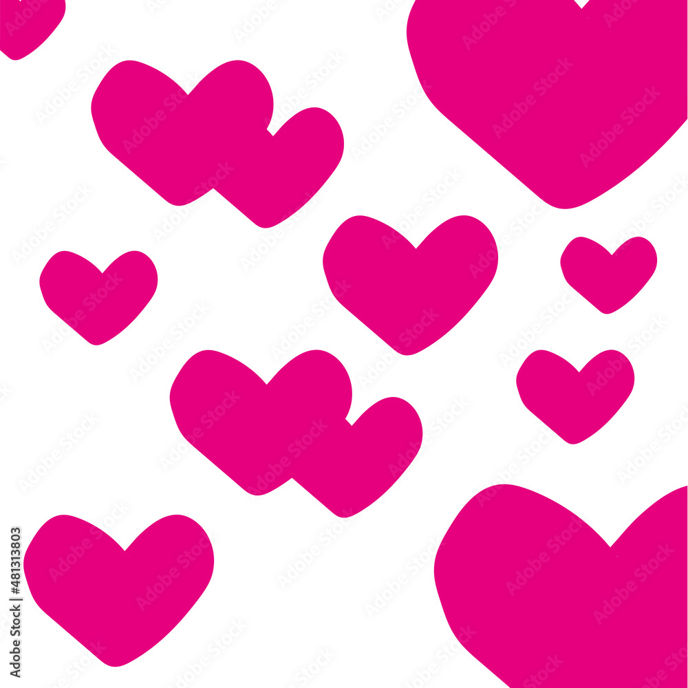 Vector cute illustration Hearts of the valentines for digital design background, website, poster