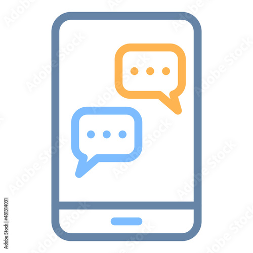 chatting app colored line icon