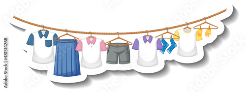 Clothes hanging on clothesline