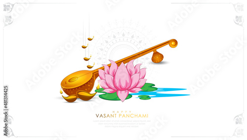 Happy Vasant Panchami Background.vector illustration