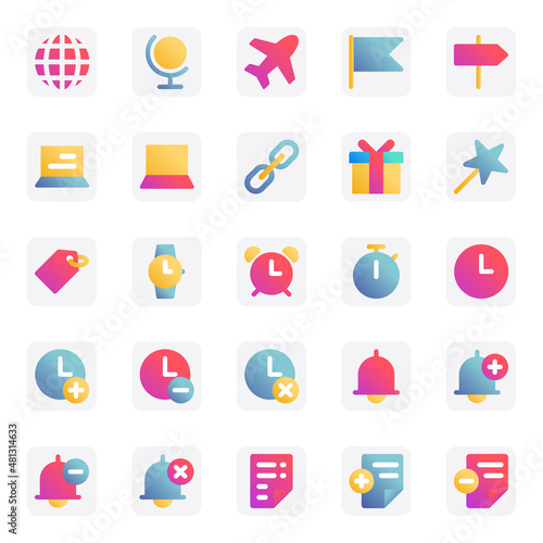 Gradient color icons for universal web & mobile.