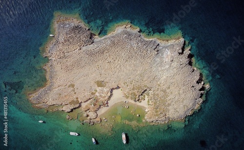 Greek Island top down view