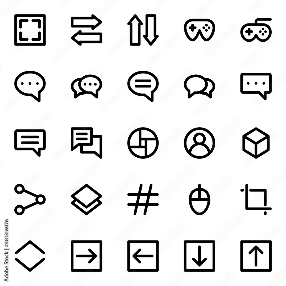 Outline icons for universal web & mobile. Outline icons for universal web & mobile.