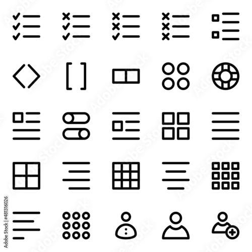 Outline icons for universal web & mobile.