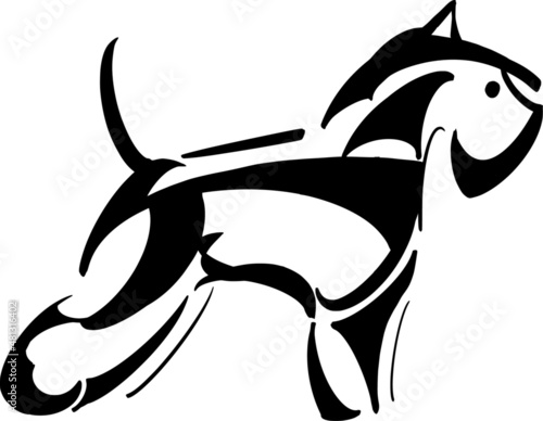 miniature schnauzer silhouette graphic vector 