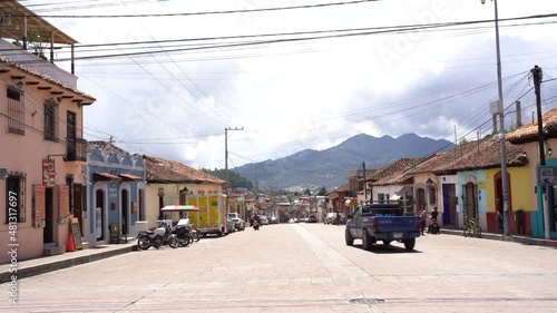 urban life in the streets of chiapas in mexico photo