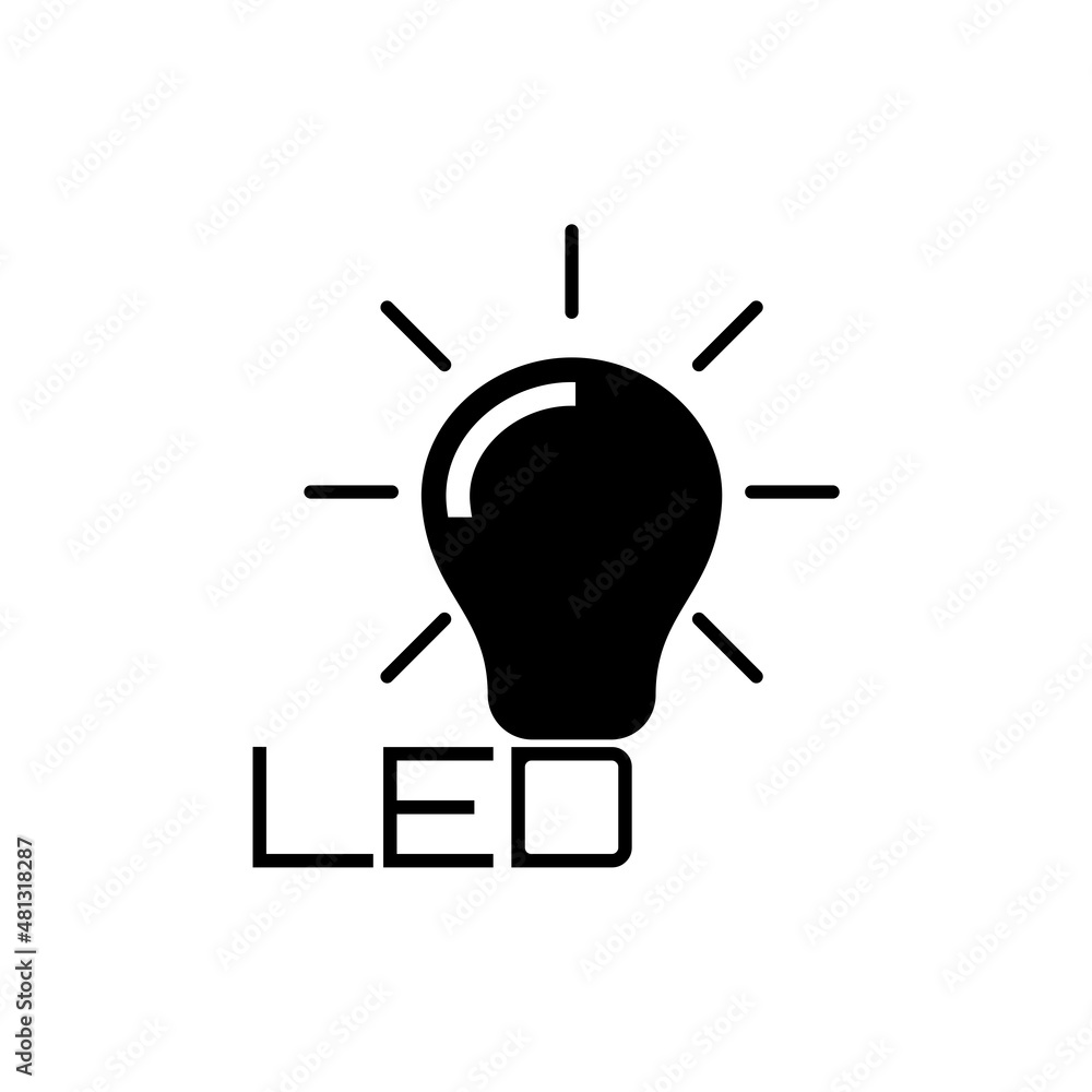 Led bulb icon isolated on white background Led bulb icon isolated on white background