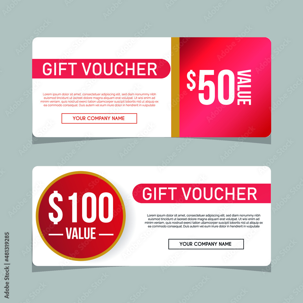 Realistic open gift box with ribbon gift voucher banners design templates Realistic open gift box with ribbon gift voucher banners design templates