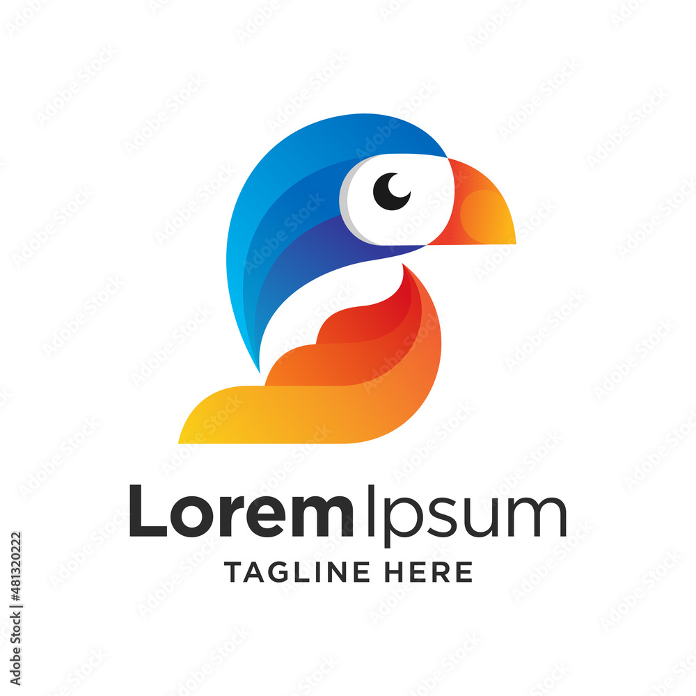 parrot bird logo with simple concept parrot bird logo with simple concept