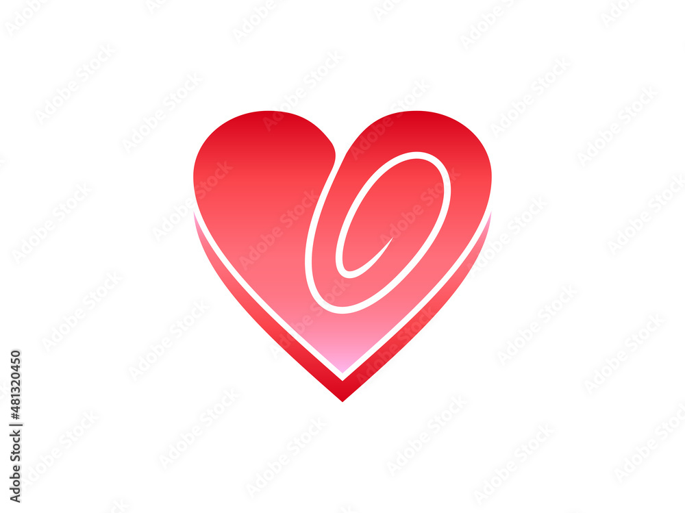 pretty heart icon , unique pink love symbol