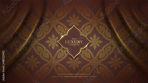 Asian art luxury temple, background pattern decoration for printing, flyers, poster, web, banner, brochure and card