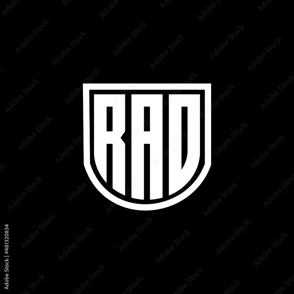 RAD letter logo design with black background in illustrator, vector ...