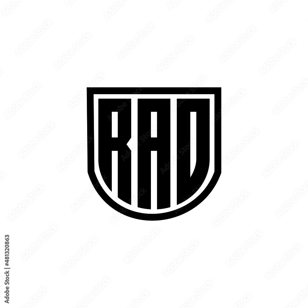 RAD letter logo design with white background in illustrator, vector