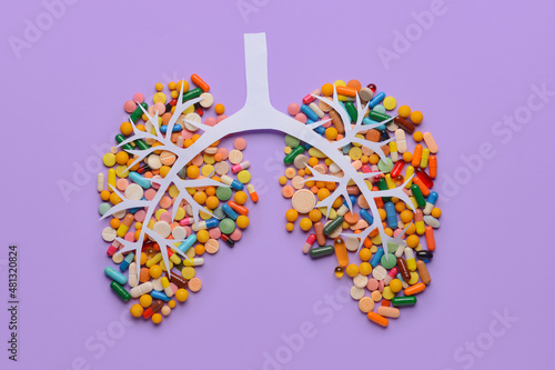 Human lungs made of pills o...