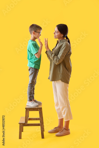 Cute little boy with his ol...