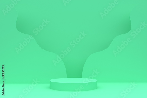 Wallpaper Mural pedestal pedestal 3d rendering green background Torontodigital.ca