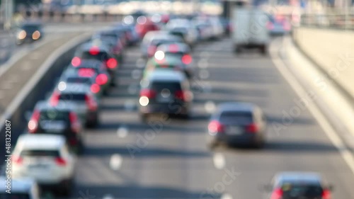 Wallpaper Mural Road traffic in Saint-Petersburg, Russia. Bokeh of cars and blurred traffic lights. Torontodigital.ca